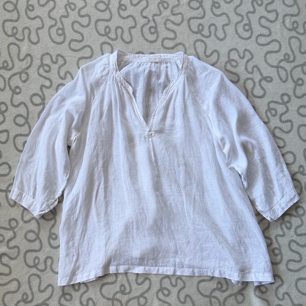 CP Shades Katie Peasant Top in White